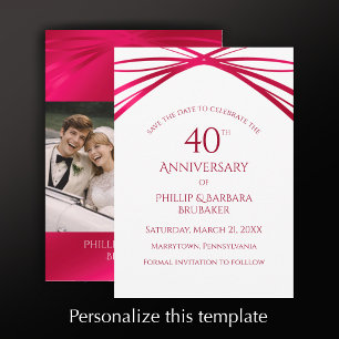 Save The Date Soirée du 40e anniversaire d'Elegant Now & Then Ph