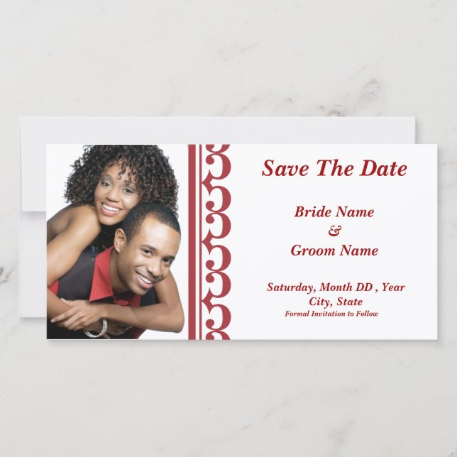 Save The Date Sonata Rouge/Blanc Enregistrer La Date (Devant)