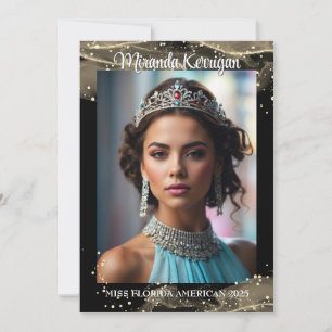 Save The Date Sparkling Sand Pageant Autograph Card QR Code