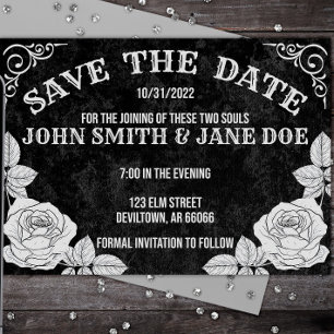 Save The Date Spirit Board Gothique Halloween Mariage ou douche