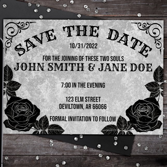 Save The Date Spirit Board Gothique Halloween Mariage ou douche  (Créateur téléchargé)