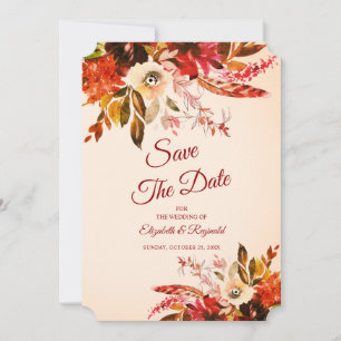 Save The Date Splendor d'automne Floral Blushed Ivor Mariage