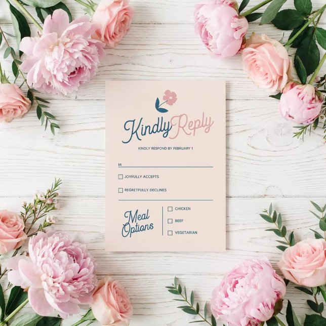Save The Date Spring Pastel Petals RSVP Card (Créateur téléchargé)