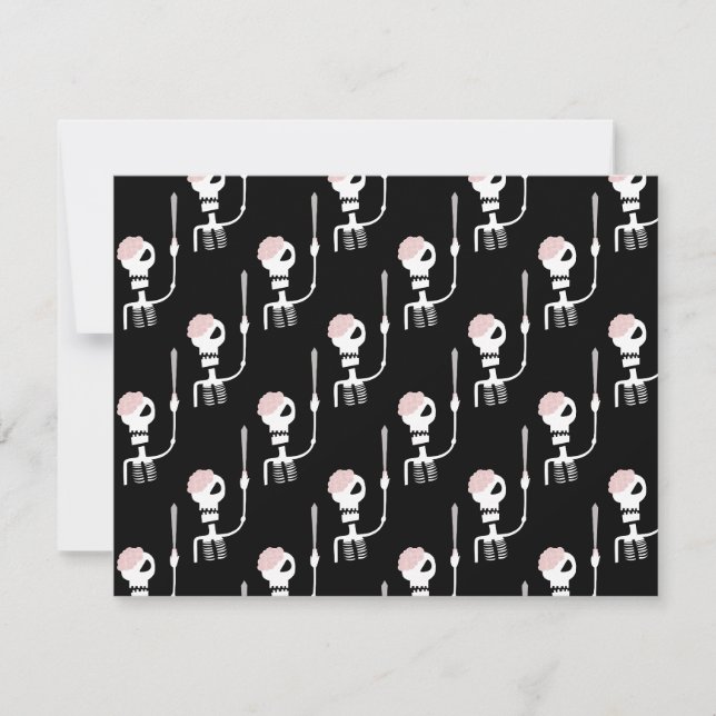 Save The Date Squelette d'Halloween avec épée (Devant)