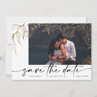 Save The Date Standard - Avec suivi | Black Forever Photo Gold F