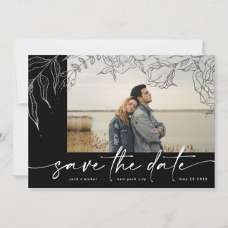 Save The Date Standard - Avec suivi | Photo moderne blanche pour