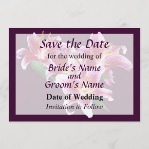 Save The Date Stargazer Lily Heart Enregistrer la date
