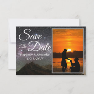Save The Date Starry Mountain Sky Enregistrer le Mariage de date