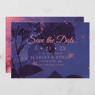 Save The Date Starry Purple Night Alternative Gothique Floral