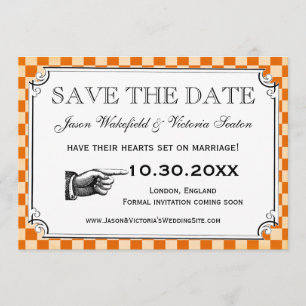 Save The Date Steampunk Checkerboard Wedding Enregistrer les car