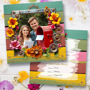 Save The Date Steampunk coloré Mariage personnalisé RSVP