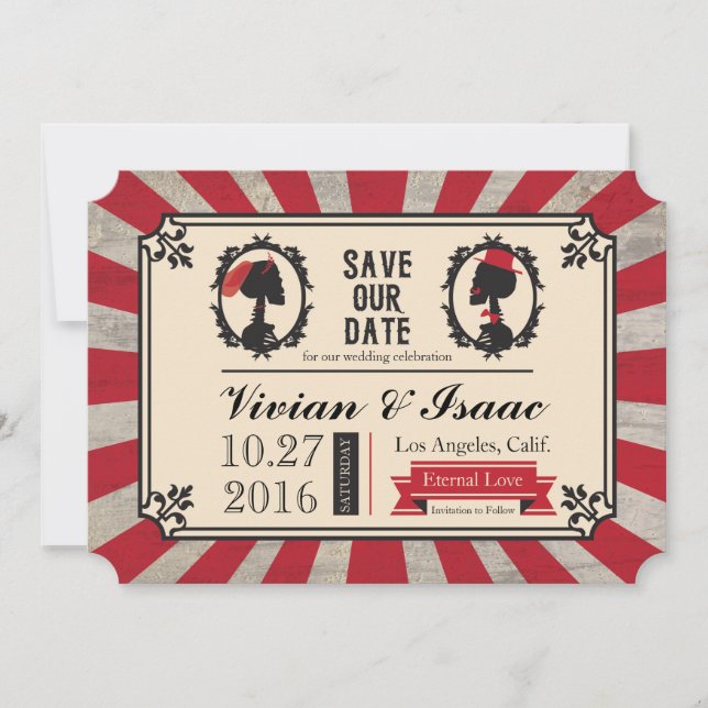 Save The Date Steampunk Crâne Camion Mariage Enregistrer les dat (Devant)