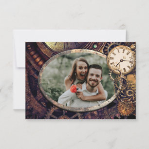 Save The Date Steampunk Vintage Gears Photo Enregistrer La Date