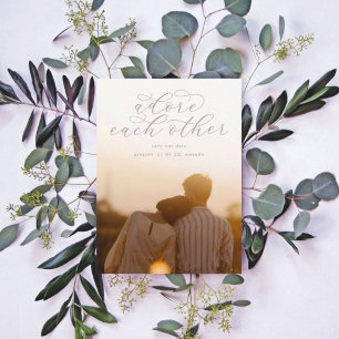 Save The Date Stone Grey Adorez-Vous Les Autres Calligraphie Pho