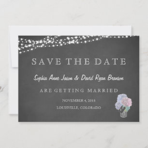 Save The Date String Lights Mason Jar Chalkboard ENREGISTRER LA