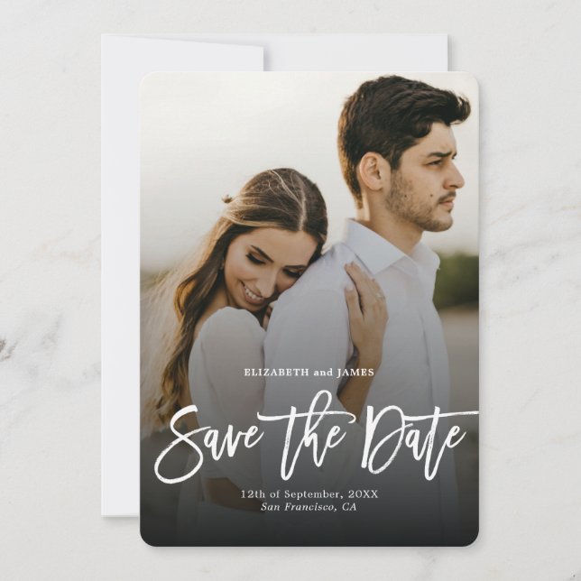 Save The Date Style Bohème Script Enregistrer La Date Photo (Devant)