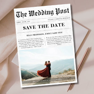 Save The Date Style de journal classique Mariage photo romantiqu