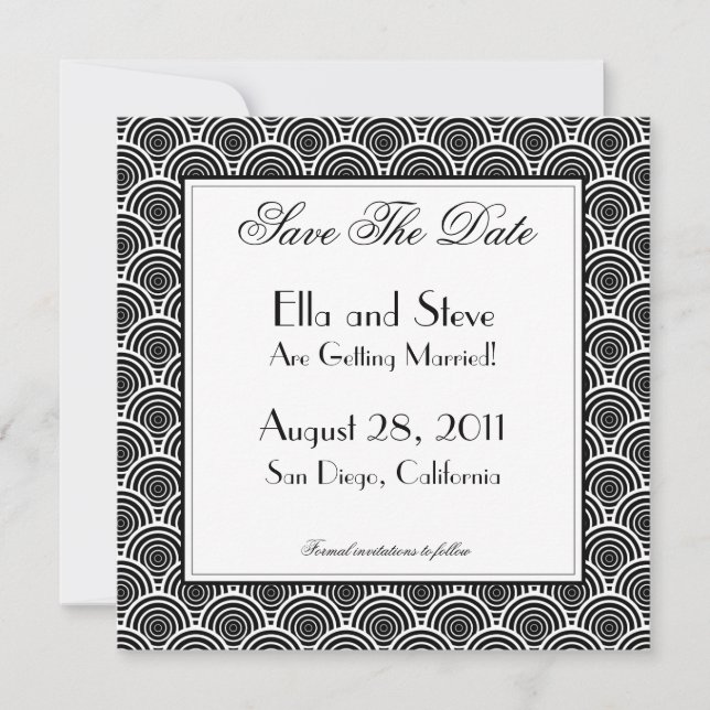 Save The Date Style Deco Carré (Devant)