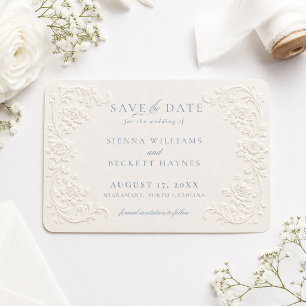 Save The Date Style Floral Élégant en Relief