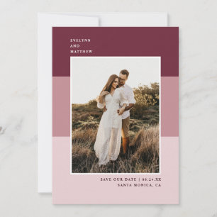 Save The Date Style moderne couleur bloc photo Baie