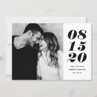 Style moderne noir et blanc audacieux Date Typogra