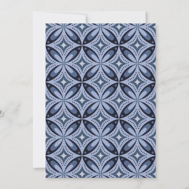 Save The Date Style rétro Motif géométrique bleu (Devant)