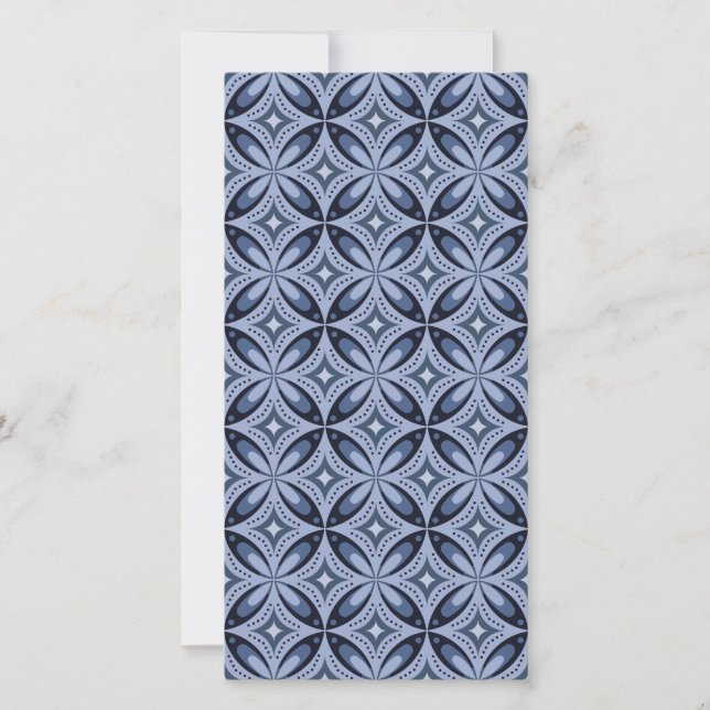 Save The Date Style rétro Motif géométrique bleu (Devant)