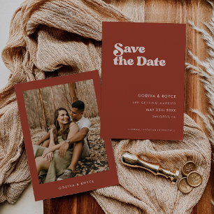 Save The Date Style rétro Terracotta Photo