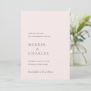 Save The Date Style rose Mariage moderne