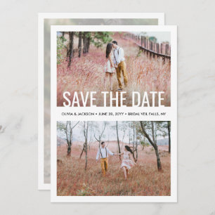 Save The Date Style simple moderne superposer 3 Mariage photo