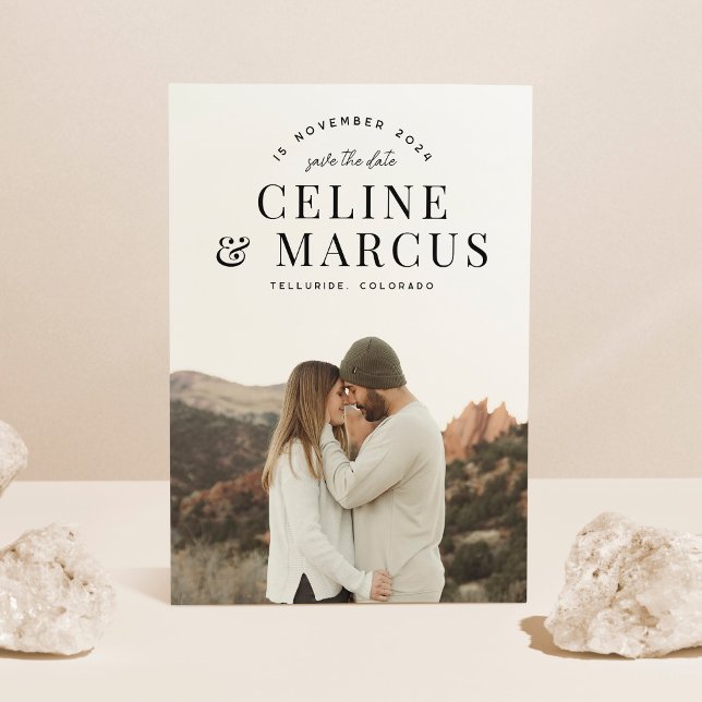 Save The Date Style simple photo complète double face (Créateur téléchargé)