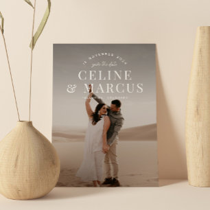 Save The Date Style simple photo complète double face blanc