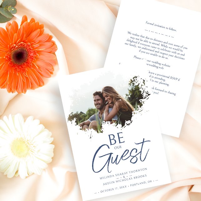 Save The Date Stylish Brushstroke Grunge Splatter Dirty Stain  (Stylish Brushstroke Grunge Splatter Dirty Stain Photo Wedding Save the Date Card with Envelope. )