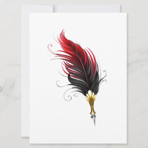 Save The Date Stylo rouge en plumes avec nib or