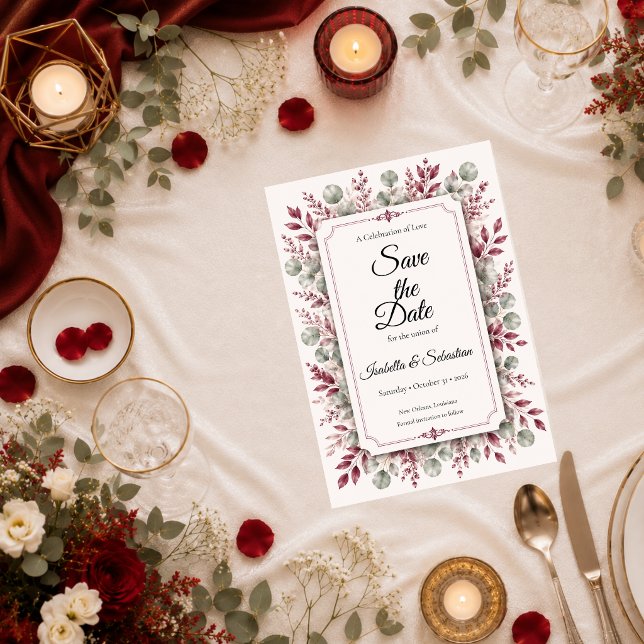 Save The Date Suite de mariage floral romantique (Créateur téléchargé)