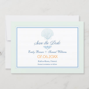 Save The Date Summer Sea Shell Beach Wedding Enregistrer la date