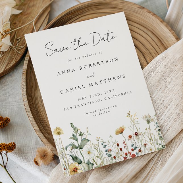 Save The Date Summer Wildflower Field (Créateur téléchargé)