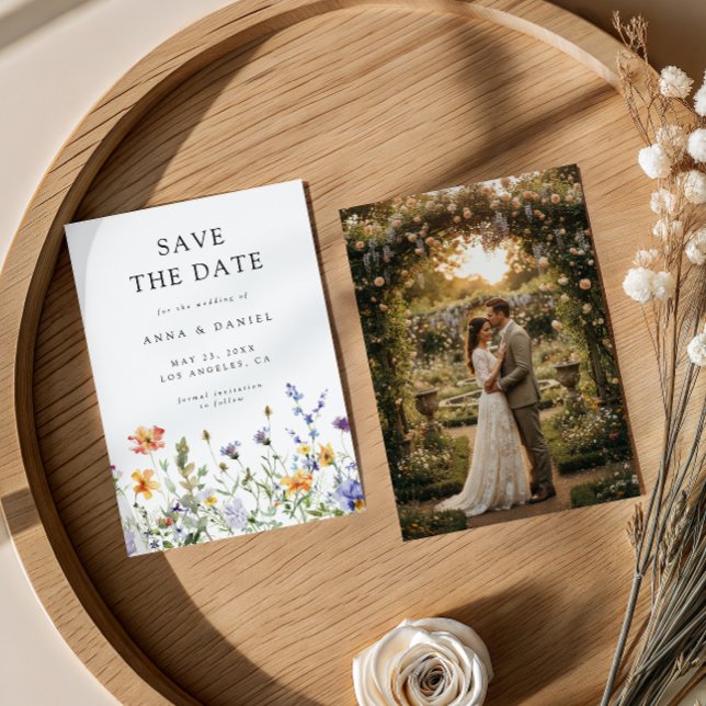 Save The Date Summer Wildflower Garden Photo (Créateur téléchargé)