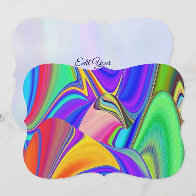Save The Date Summerfeel, Rainbowart 3D Abstrait (Devant / Derrière)