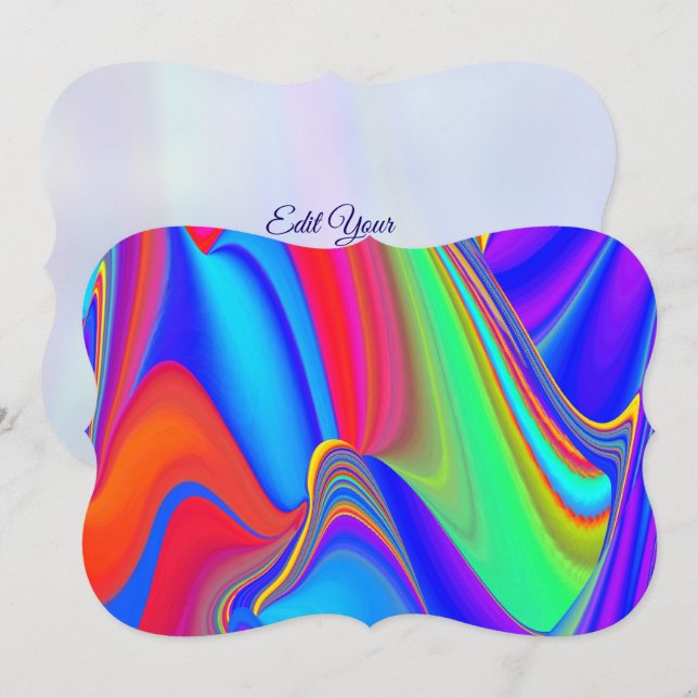 Save The Date Summerfeel, Rainbowart 3D Abstrait (Devant / Derrière)