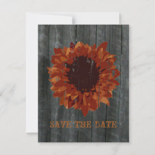 Save The Date Sunflower & Barnwood Enregistrer La Date Annonce