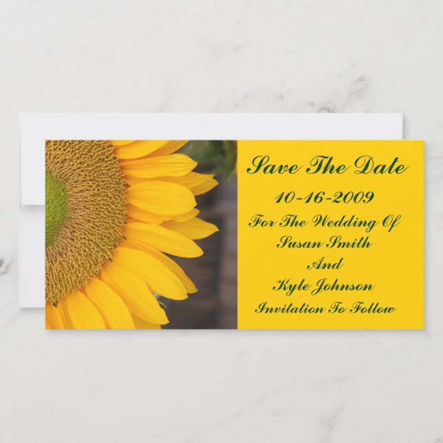 Save The Date Sunflower Centre Mariage Floral Enregistrer La Dat (Devant)