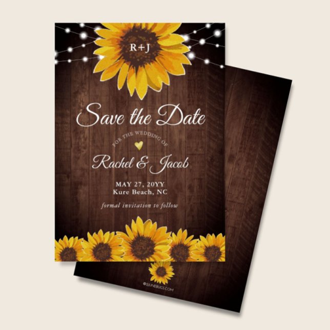 Save The Date Sunflower Mariage rustique Enregistrer la date Inv (Créateur téléchargé)