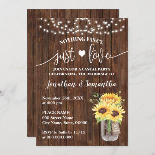 Save The Date Sunflower Nothing Fancy Just Love Elopement Invita