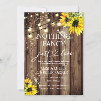 Save The Date Sunflower Nothing Fancy Just Love Mariage Inviter