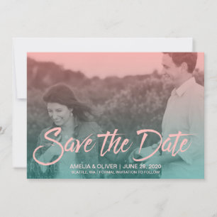 Save The Date Sunset Ombre Gradient Photo Enregistrer la date