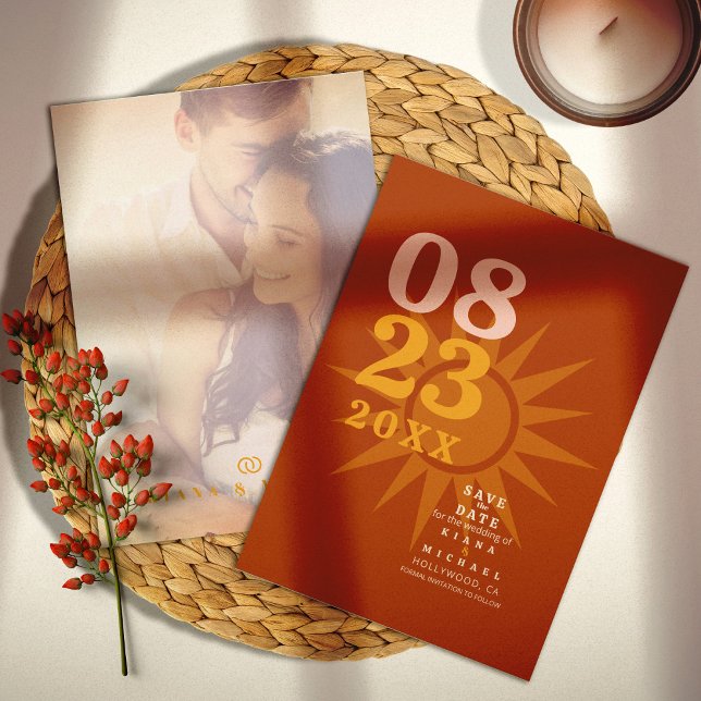 Save The Date Sunshine Typography Mariage Photo Brick ID1048 (Créateur téléchargé)