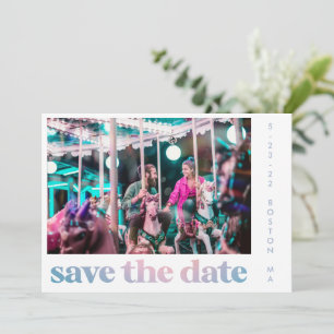 Save The Date Super Pastel Purple Gradient Retro Photo Mariage