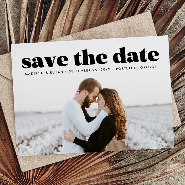 Save The Date Superposition de photo avec typographie moderne no (Créateur téléchargé)