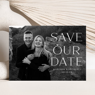 Save The Date Superposition de photo de bague en diamant élégant